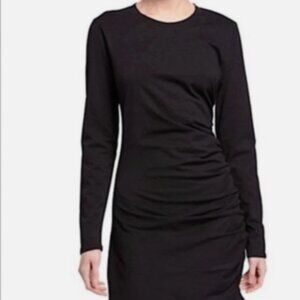 Veronica Beard Jeans Black Ruched Jersey Midi Dress